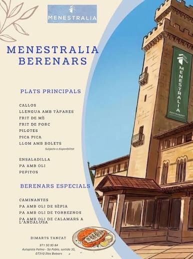 Menú Menestralia Berenars